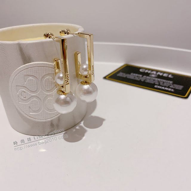 Dior飾品 迪奧經典熱銷款大小珍珠上下款耳釘耳環  zgd1461
